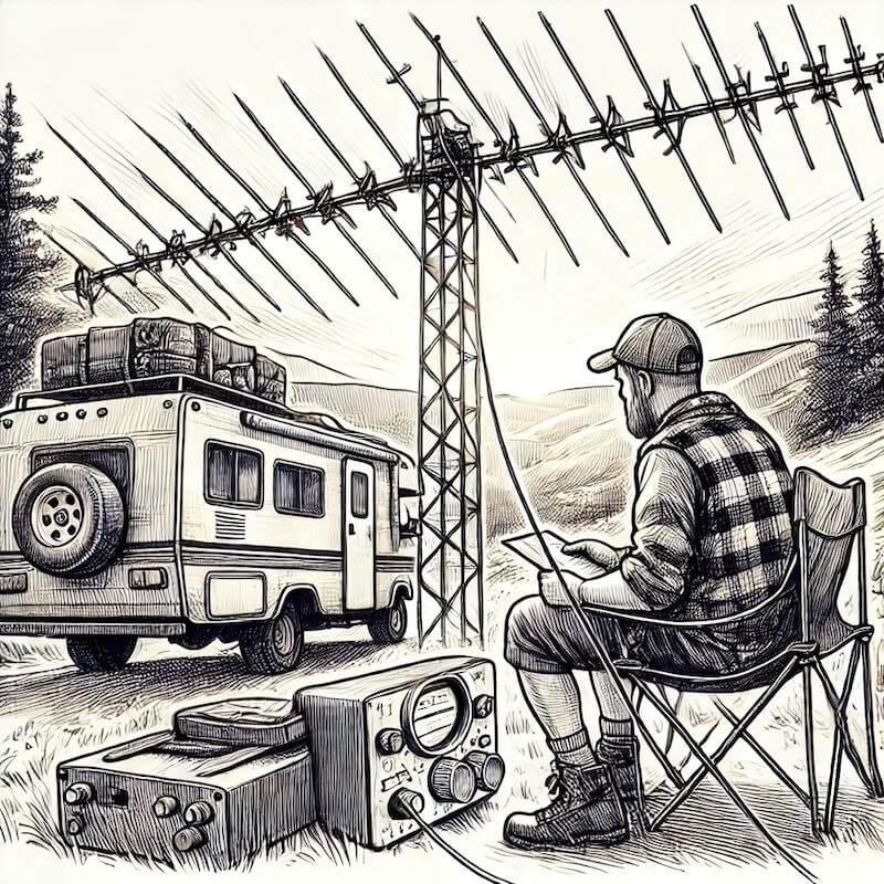 Pacificon-2024-amateur-radio-enthusiast-antenna-mast-setup