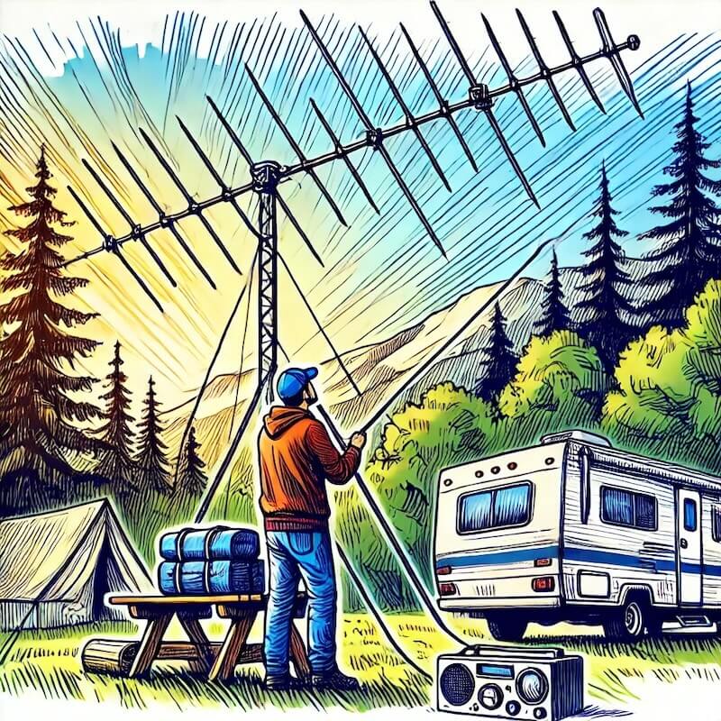 Pacificon-2024-amateur-radio-operator-antenna-mast-setup