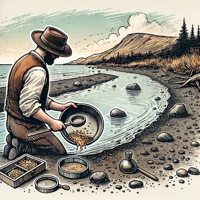 diy-gold-panning-black-sand-beaches-sketch